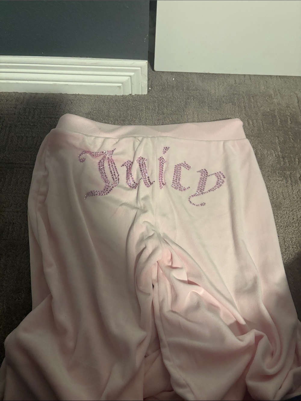 Juicy Couture Light Pink Velour pants with Branded Tag